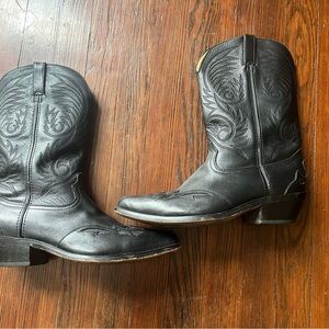Durango Black Leather Western Boots